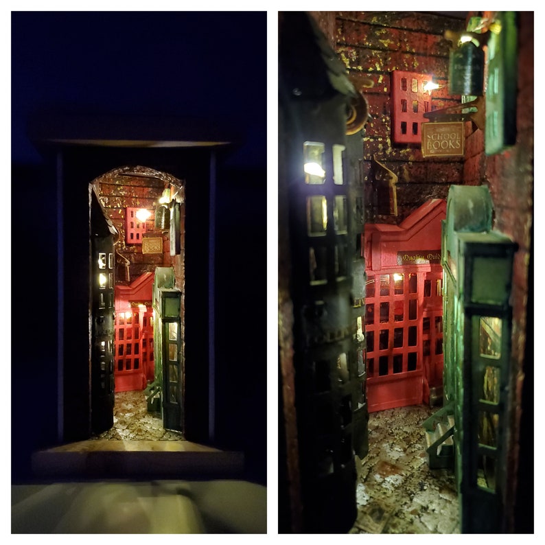 Harry Potter Diagon Alley Inspired Book Nook Book Shelf Insert Etsy