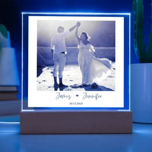 PERSONALIZED COUPLE PHOTO Acrylic Plaque Gift-Engaged Happy Couple Photo Wedding Gift-Photo Frame Gift For Boyfriend, Girlfriend, Husband