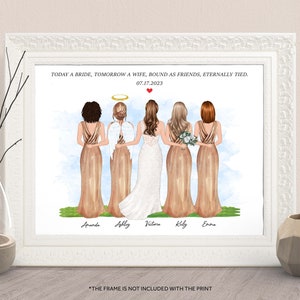 PERSONALIZED BRIDESMAID GIFT for Bride-Gift for Bride from Maid of Honor-Wedding memorial Print gift-Bride to Be Gift from best friends, bff