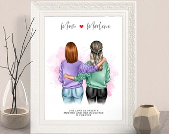 PERSONALISED CHRISTMAS Gift For MOM-Mother And Daughter Present-Mum, Mom Gift From Daughter-Gift For Daughter-Mothers Day Print-Gift For Her