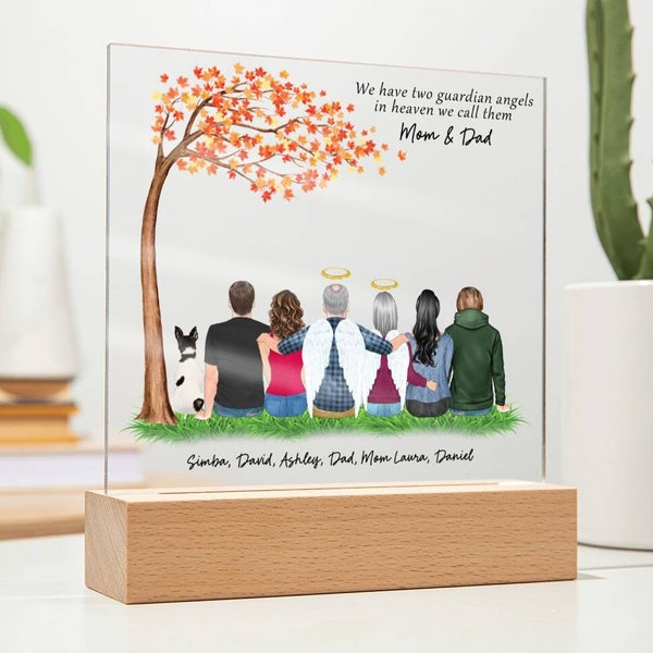 Personalized Memorial Acrylic Plaque, Family Portrait gift, Christmas Gift For Mum, Dad Loss, Mum Loss, Gift For Children In Loving Memory