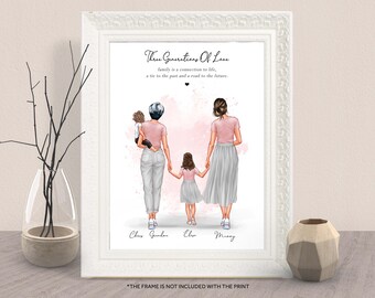 CUSTOM MOTHER DAUGHTER Print-3,4 Generations Print-mother's CUSTOM MOTHER DAUGHTER Print-3,4 Generations Print-mother's