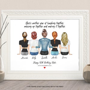 40TH BIRTHDAY GIFT For Her-Customizable Best Friends Print-Personalised Birthday Gift-Friends Personalised Print-Bestie Prints-Bestie Bday
