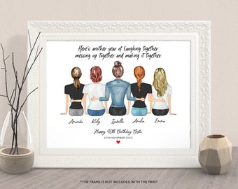 40TH BIRTHDAY GIFT For Her-Customizable Best Friends Print-Personalised Birthday Gift-Friends Personalised Print-Bestie Prints-Bestie Bday