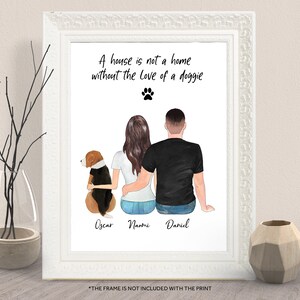 FAMILY DOG PORTRAIT-Custom dog owner gift-Dog Portrait Family-Personalised Gift-Personalised Pet Print-Dog dad fathers Day Gift-Dog mom gift