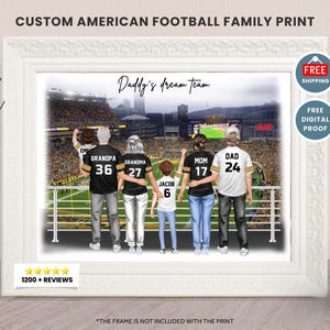 NFL Football Family Team Print-Personalized Football Dad Memorial-Pittsburgh Steelers football Christmas dad Gift-Acrisure Stadium print