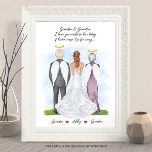 GRANDPARENTS Of The BRIDE MEMORIAL Print Loving Memory Sign-Wedding Memorial-Remembrance Table-Memorial Sign Grandpa Grandma In Heaven Gift