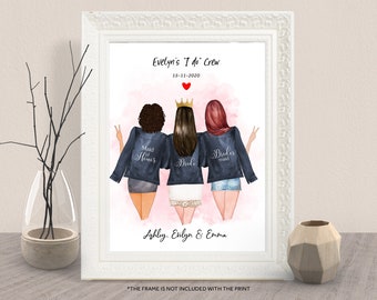 PERSONALISED BRIDESMAID PRINT Bridal Party Gifts Wedding gift Custom Maid of honor gift Bridesmaid Proposal Gift for her Wedding Keepsake