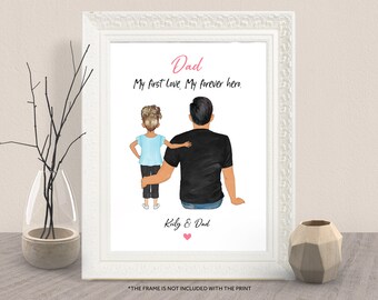 Personalised DAD AND DAUGHTER Print Father’s Day Gift Special Customize Gift For Step Dad Daddy Gift From Daughter Custom Dad Christmas Gift