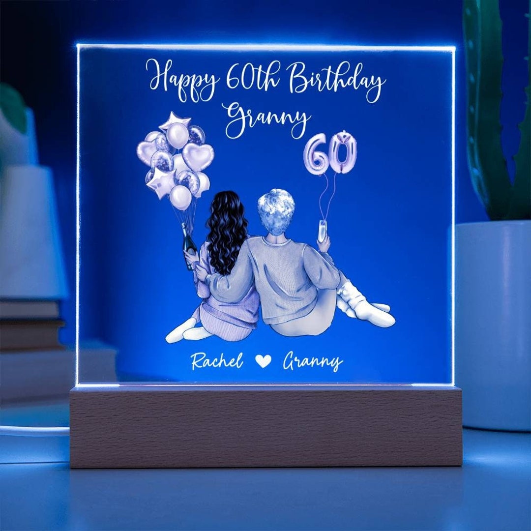 60th Birthday Gift for Grandmapersonalized Granny Acrylic Etsy