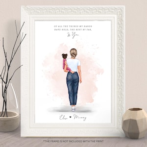 Mother&#39;s Day Gift for New Mom-Custom Wall Art for Mother with baby-Mother and Toddler Print-Personalized Gift for mummy Mom and Son Portrait