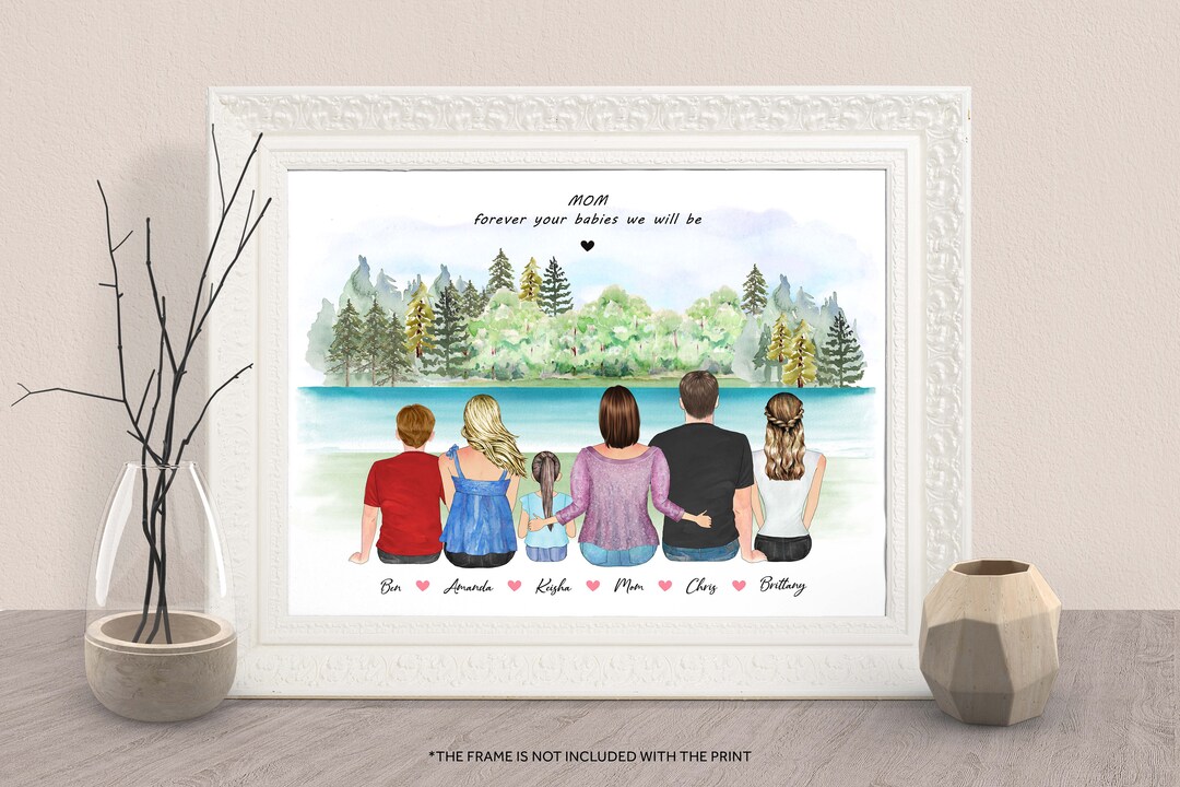PERSONALIZED MOTHER and CHILDREN Wall Art-mothers Day Gift for Mom From ...