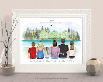 PERSONALIZED MOM GIFT Ideas-Mother's Day Gift For Mom From Children, kids-Mom Son Print-Step Mum gift-Gift From Daughter-Mother Daughter Art