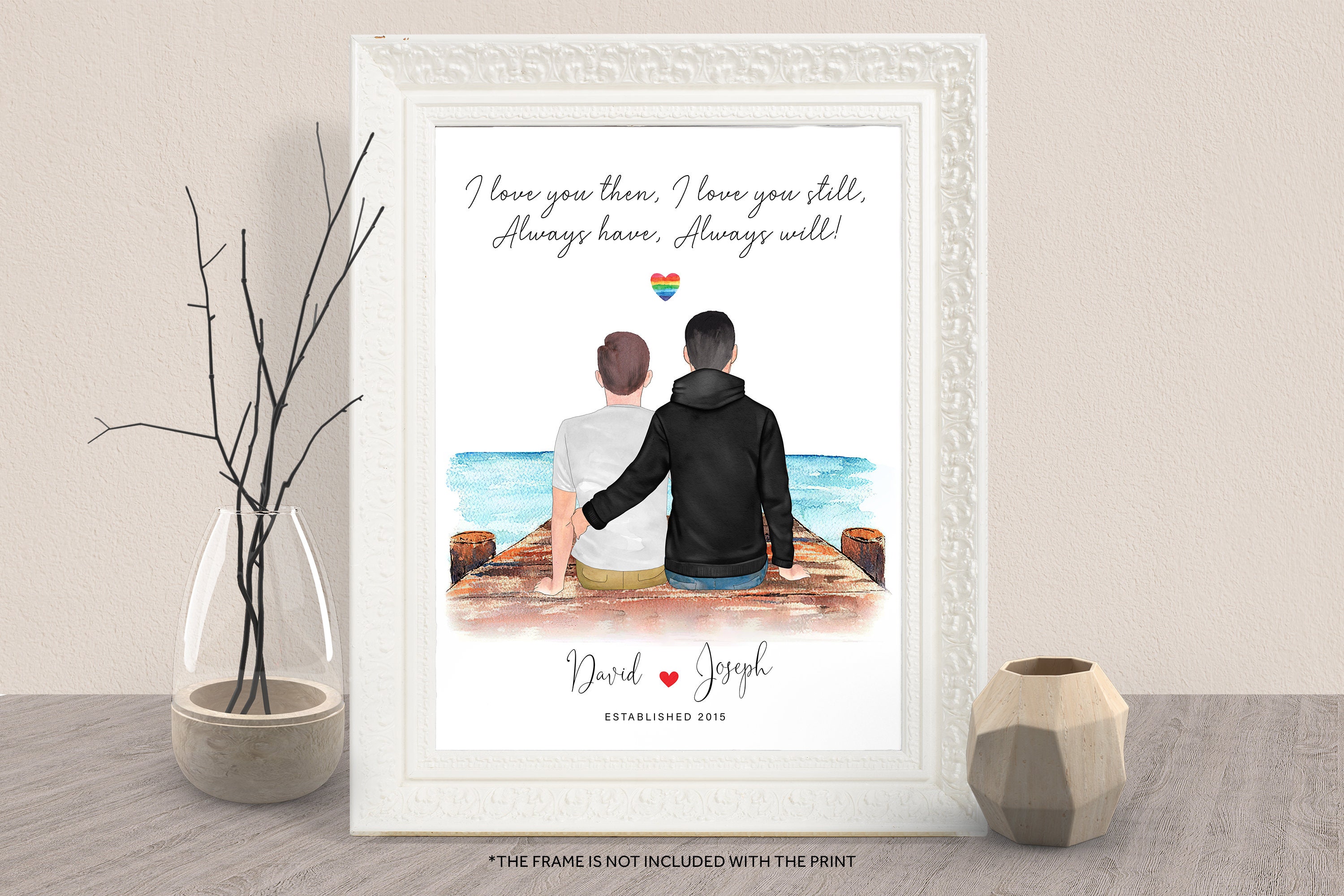 PERSONALISED GAY COUPLE Printgay Couple Anniversary Gift for Etsy UK