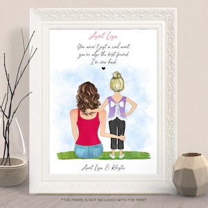 AUNTIE PRINT MOTHER&#39;S Day Gift From Niece Nephew-Gift For Aunt-Family Print-Best Auntie Ever-New Auntie-Auntie To Be Gift-Aunt With Kids