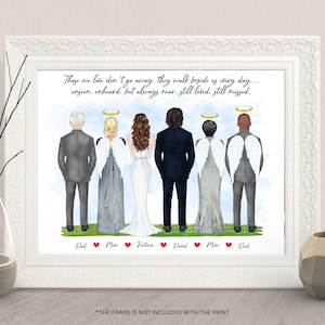 WEDDING MEMORY TABLE Print-Personalized Family Memorial Print, Bride Memorial Print-Wedding Remembrance Gift-Bereavement Gift-Wedding Family
