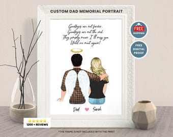 Personalized FATHER PRINT-Custom Memorial Print Gift-Custom Father Daughter Son Print-Best Dad Ever-Dad Remembrance Christmas Gift-Dad Loss