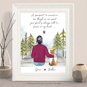 Personalized Cat Memorial Print, Illustrated Cat Art, Pet Loss Gift, Custom Cat Remembrance Print, Grief Support Gift, Custom Cute Cat Print