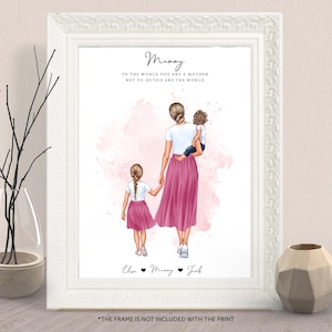 CUSTOM MUM And DAUGHTERS Print-Mummy Gifts for mothers day-Mom Gifts-Grandma,Mother And Daughter Print-Mum Birthday Gift-mother son wall art