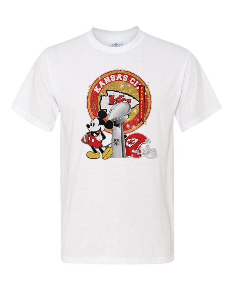 best seller unisex graphic tshirt Kansas City Chiefs Ships within 24 hours - Soft men/'s women/'s Mickey Mouse Super-Bowl Champions