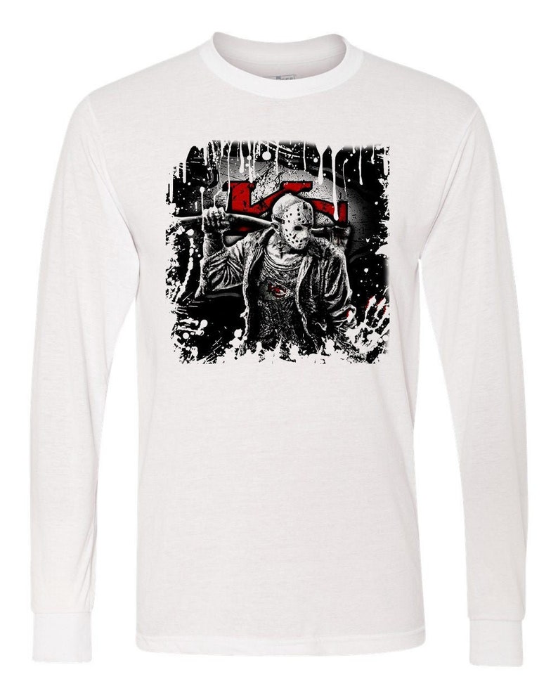 Blood Red Zone unisex graphic t shirt best seller Long Sleeve KC Chiefs women/'s men/'s Jason Friday the 13th