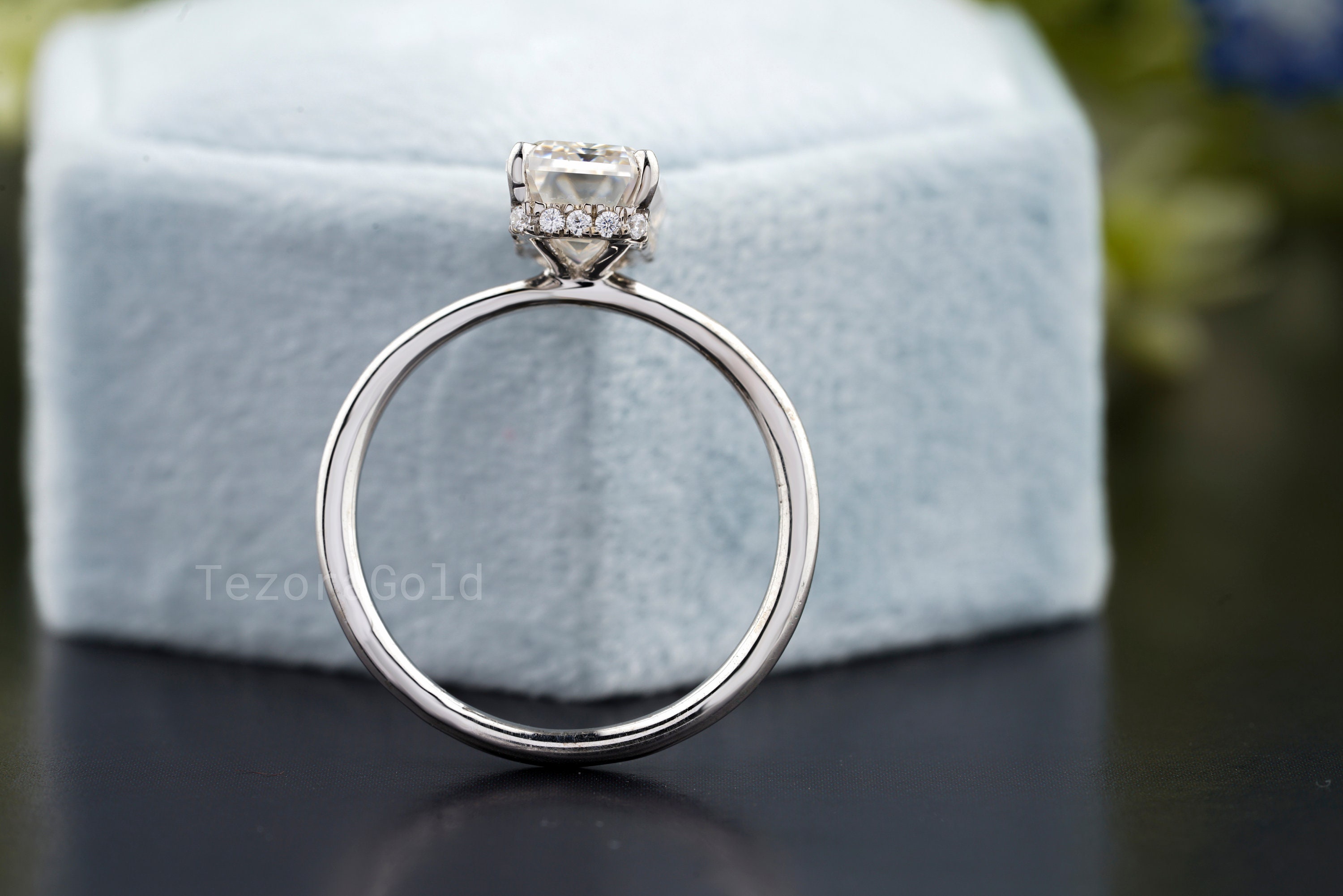 Emerald cut solitaire ring 2 ct engagement ring 2 carat