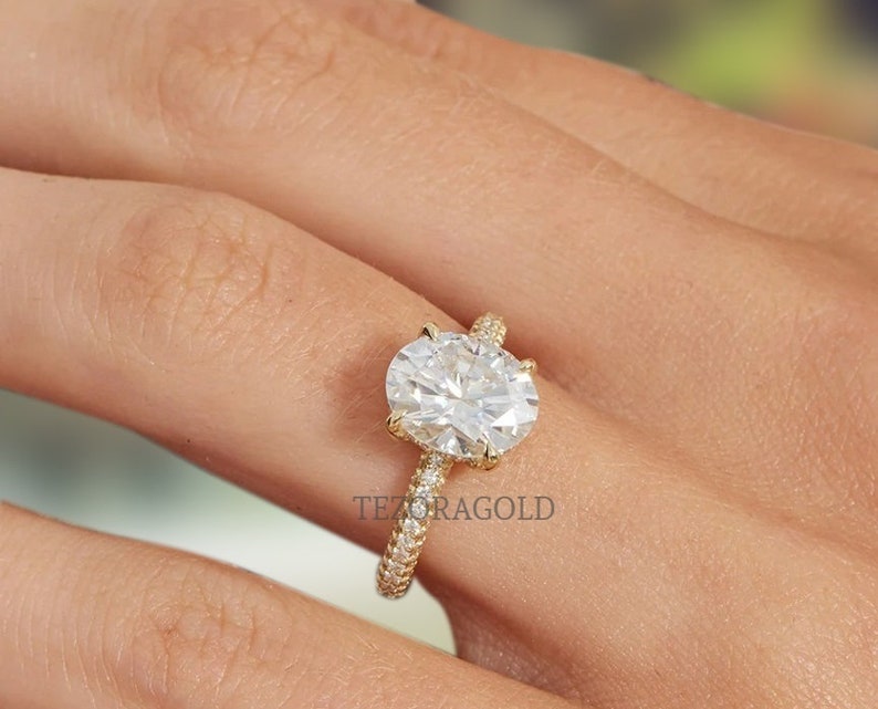 3.00ct Oval Cut Diamond Halo Engagement Weddding Ring 10K Real White Gold 3.00ct Oval Cut Diamond Halo Engagement Weddding Ring 10K Real White Gold
