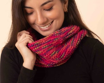 Fall neck warmer, multicolour neck warmer, gift for women