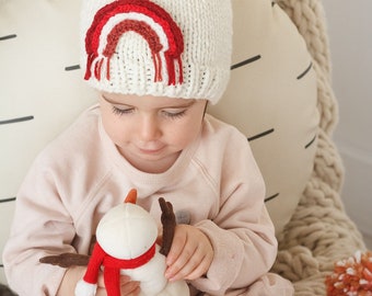 Holiday Hat, kids' hat, toddler hat, knit holiday hat