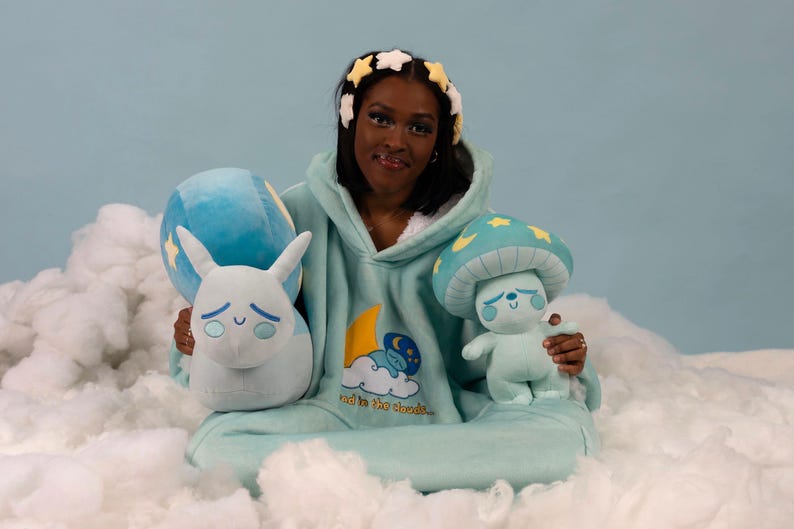 Starry Mushroom Plush , Mushroom Plush , Blue Mushroom , Kawaii Plush