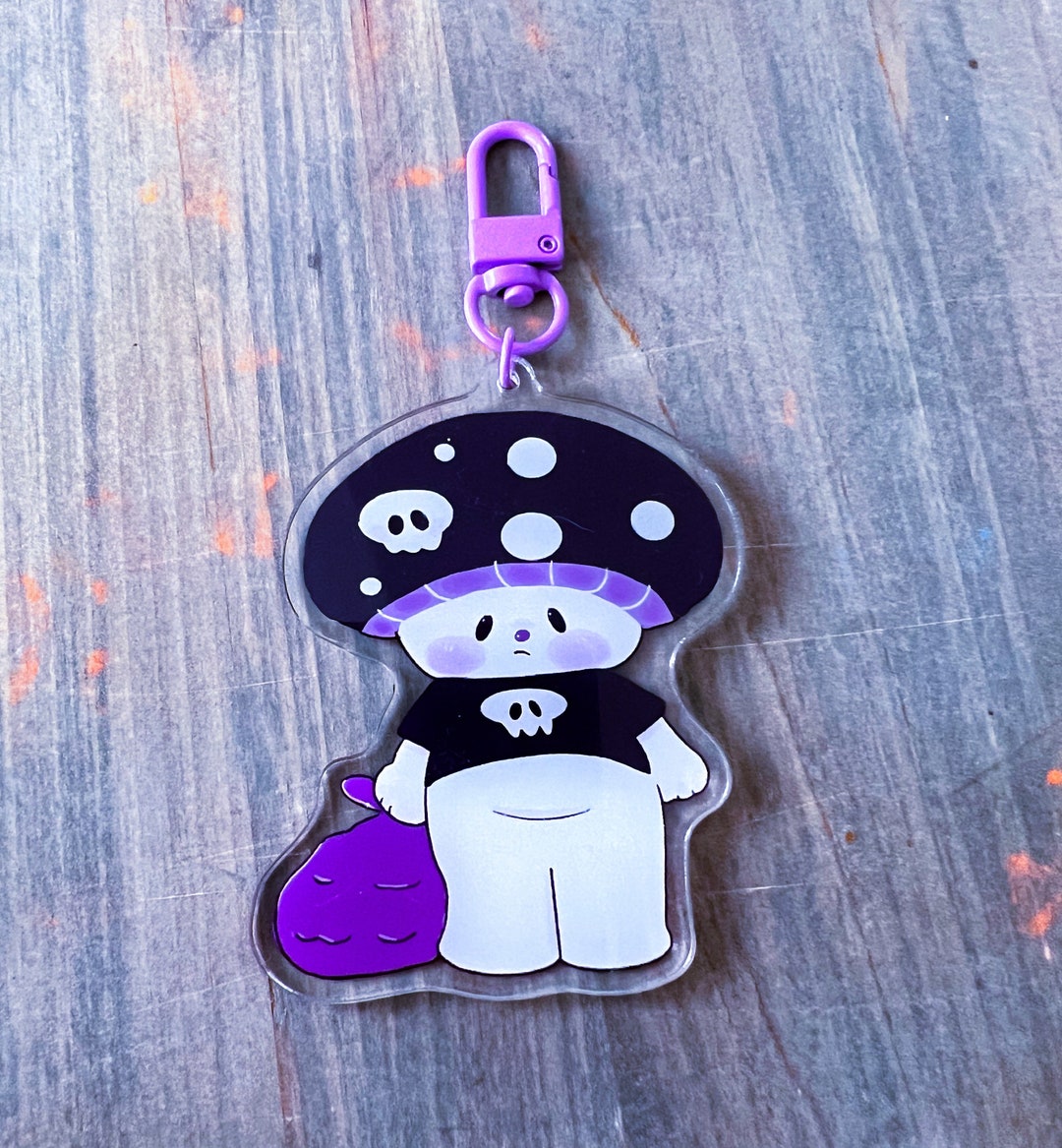 Mushroom Keychain , Mushroom Art , Mushroom Accessories. Acrylic