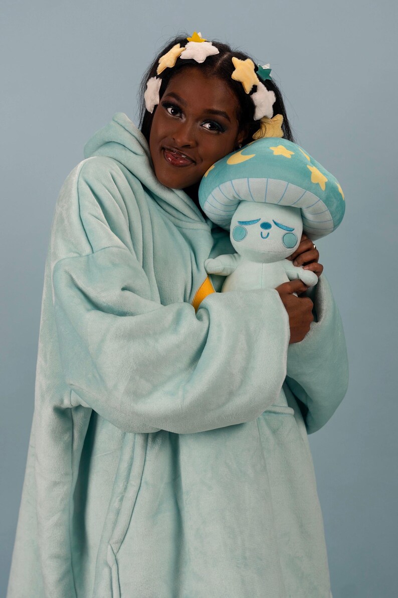 Starry Mushroom Plush , Mushroom Plush , Blue Mushroom , Kawaii Plush