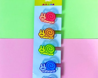 Snail Acrylic Clips , Stationery Clips , Paper Clips , Stationery Set , Snail Art , Cottagecore Office , Kawaii Stationery , Office Gift