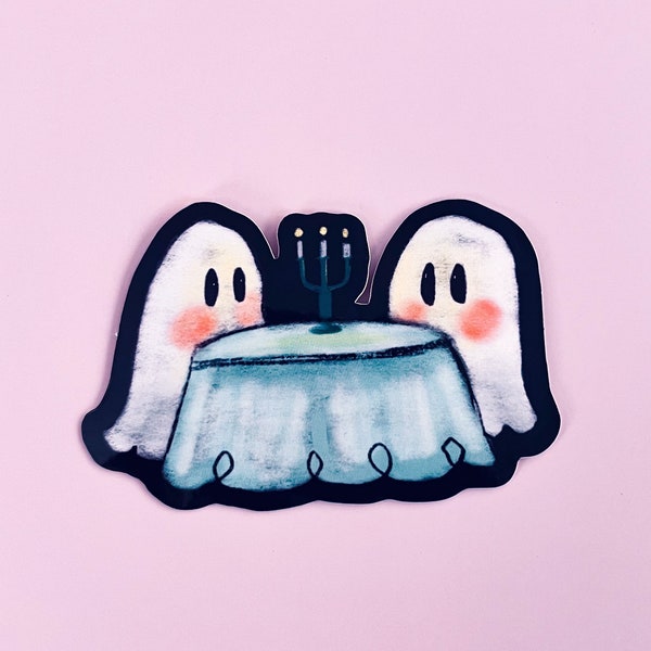 Ghost Sticker  , Ghost Art , Halloween  Sticker , Spooky Art , Couples Gift, Valentines Day Gift , Vinyl Sticker , Laptop Sticker