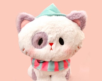 Clown Cat Plush.  Circus Plush , Clown Plush , Plush Toy, Clown Gift , Kawaii Plushies, Circus Decor , Clown Decor , Clowncore Decor