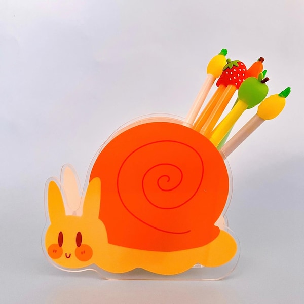 Snail Acrylic Holder , Pencil Holder , Brush Holder , Snail Decor , Cottagecore Office , Office Decor , Snail Art , Cottagecore Gift