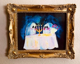 Ghost Art , Art Print , Gothic Art , Halloween Art , Spooky Decor , Gothic Decor , Halloween Gift , Ghost Decor , Couples Gift , Cute Gift