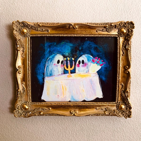 Ghost Art , Art Print , Arte gótico , Arte de Halloween , Decoración espeluznante , Decoración gótica , Regalo de Halloween , Decoración fantasma , Regalo de parejas , Lindo regalo