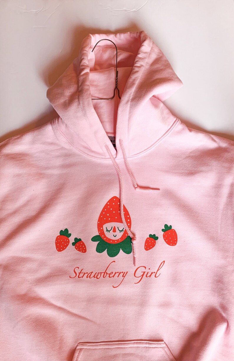 Strawberry Hoodie. Pink Sweater Strawberry Girl Strawberry - Etsy