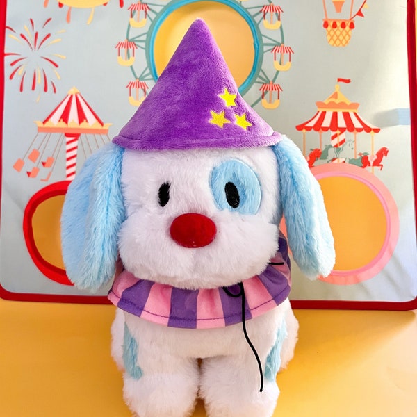 Clown Dog Plush.  Circus Plush , Clown Plush , Plush Toy, Clown Gift , Kawaii Plushies, Circus Decor , Clown Decor , Clowncore Decor