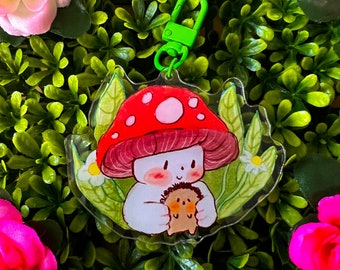 Mushroom Keychain , Mushroom Art , Mushroom Accessories. Acrylic Keychain , Cottagecore Keychain , Cottagecore Art , Kawaii Keychain