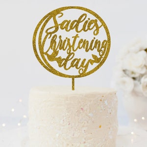 Taufe Tag personalisierte Kuchen Topper, Gold Topper, Anlass Topper, Baby Taufe, Party Topper, personalisierte Tortendeko
