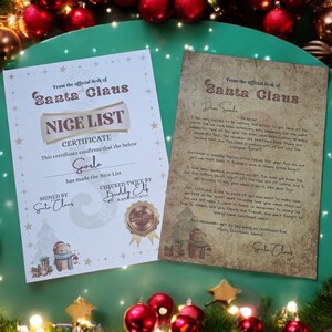 Carta personalizada de Papá Noel, certificado de buena suerte 2024, regalo de Navidad personalizado