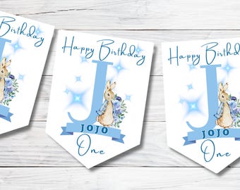 Verjaardagsslinger, gepersonaliseerde banner eerste verjaardag jongens, feestdecoratie, elke naam en leeftijd
