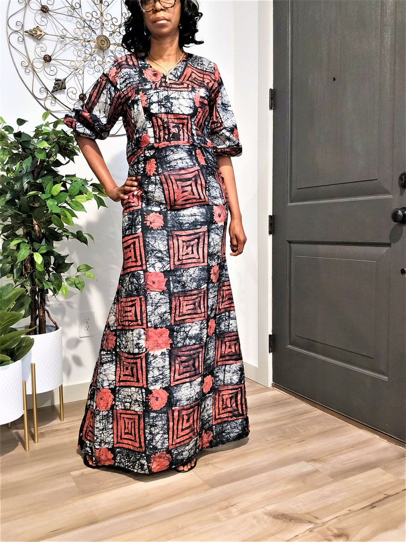 Red & Black Tie Dye Maxi Dress. Long Boho Chic Dress. Formal Etsy
