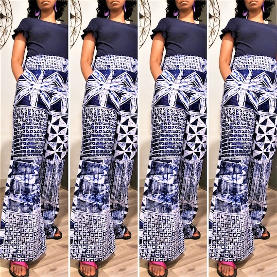 Indian Tie-Dye Bohemian Wide-Leg Long Palazzo Pants RIKA