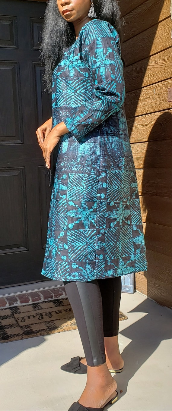 teal duster coat