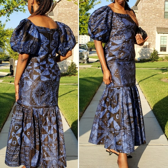 Modele de robe en pagne indigo 2025