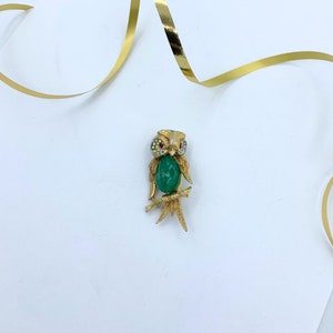 Vintage Marcel Boucher Jelly Belly Owl Brooch