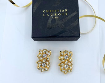 Christian Lacroix Crystal Clip Earrings